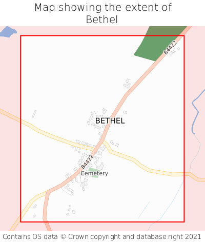 Map showing extent of Bethel as bounding box