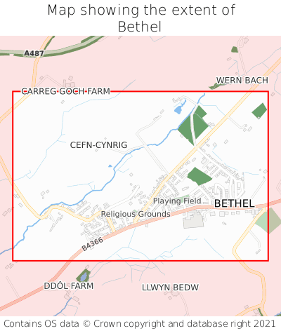 Map showing extent of Bethel as bounding box