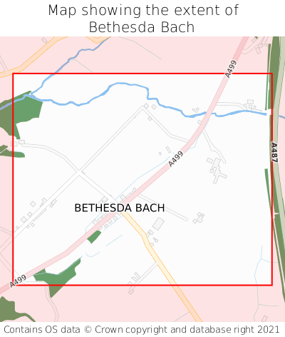 Map showing extent of Bethesda Bach as bounding box