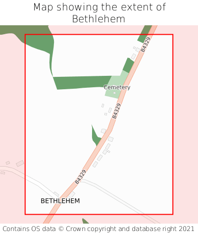 Map showing extent of Bethlehem as bounding box