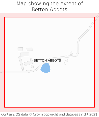 Map showing extent of Betton Abbots as bounding box