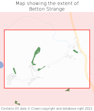 Map showing extent of Betton Strange as bounding box