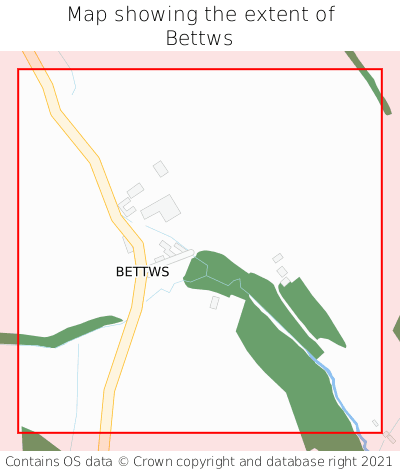Map showing extent of Bettws as bounding box