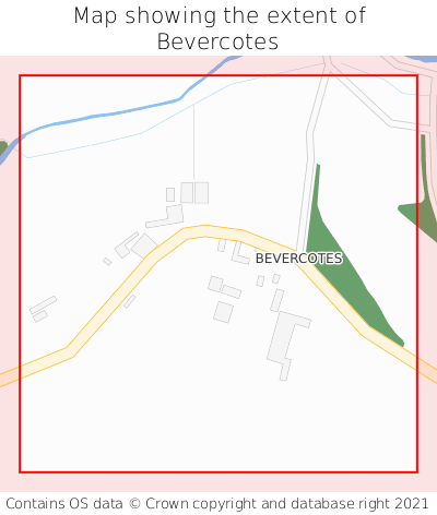 Map showing extent of Bevercotes as bounding box