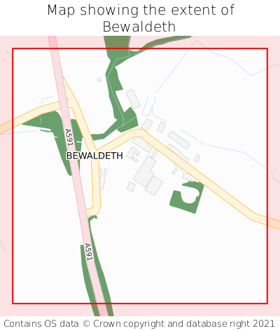 Map showing extent of Bewaldeth as bounding box