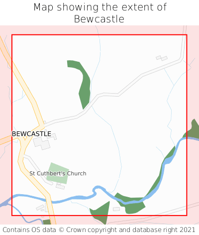Map showing extent of Bewcastle as bounding box
