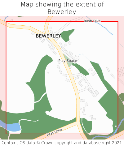 Map showing extent of Bewerley as bounding box
