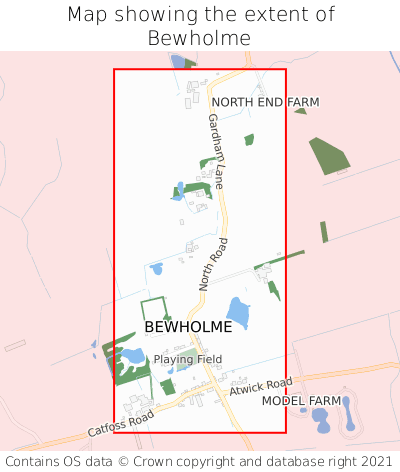 Map showing extent of Bewholme as bounding box