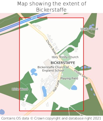 Map showing extent of Bickerstaffe as bounding box