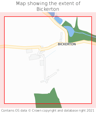 Map showing extent of Bickerton as bounding box
