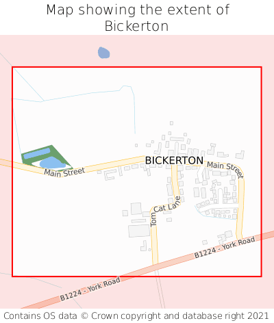 Map showing extent of Bickerton as bounding box