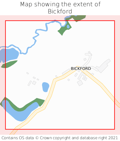 Map showing extent of Bickford as bounding box