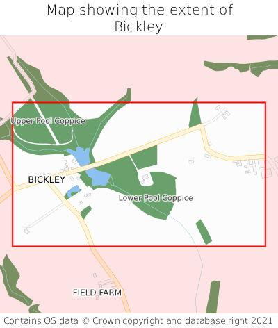Map showing extent of Bickley as bounding box