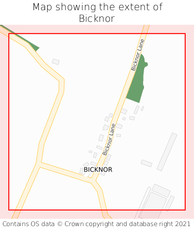 Map showing extent of Bicknor as bounding box