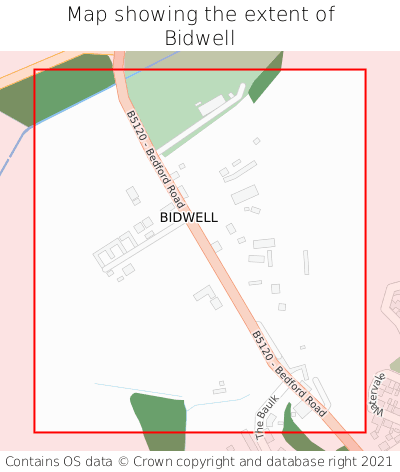 Map showing extent of Bidwell as bounding box