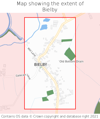 Map showing extent of Bielby as bounding box