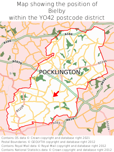 Map showing location of Bielby within YO42