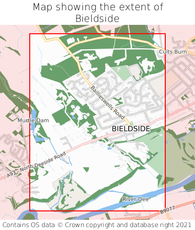 Map showing extent of Bieldside as bounding box