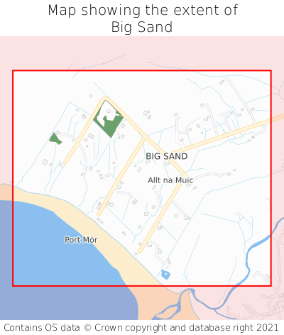 Map showing extent of Big Sand as bounding box