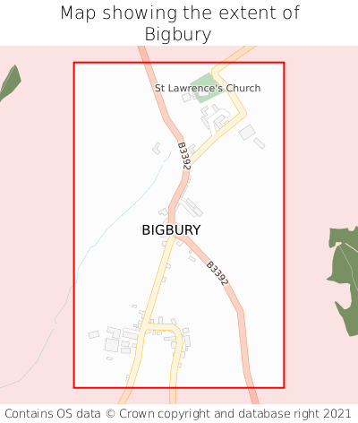 Map showing extent of Bigbury as bounding box