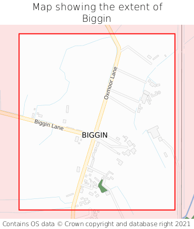 Map showing extent of Biggin as bounding box