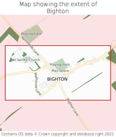 Map showing extent of Bighton as bounding box