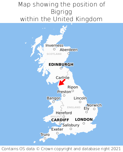 Map showing location of Bigrigg within the UK