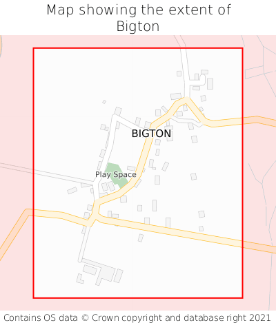 Map showing extent of Bigton as bounding box