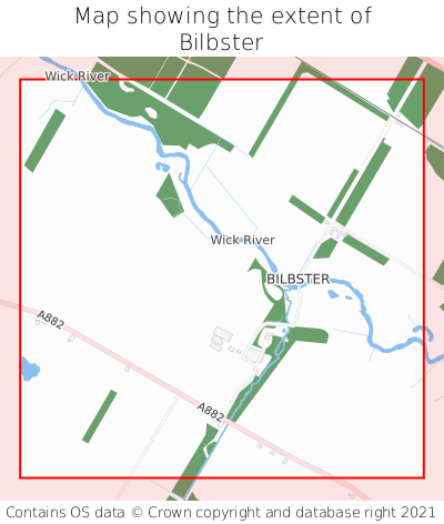 Map showing extent of Bilbster as bounding box