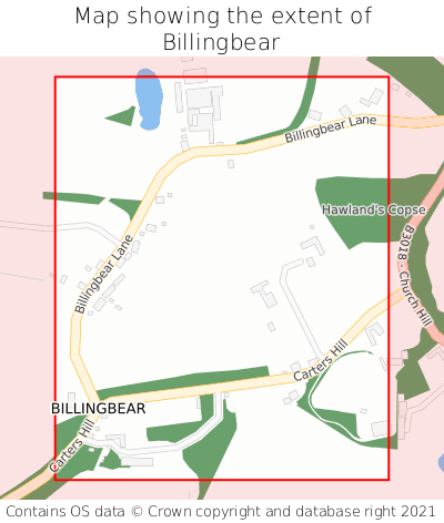 Map showing extent of Billingbear as bounding box