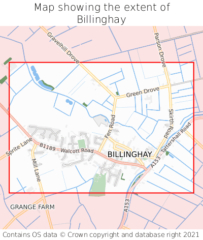 Map showing extent of Billinghay as bounding box