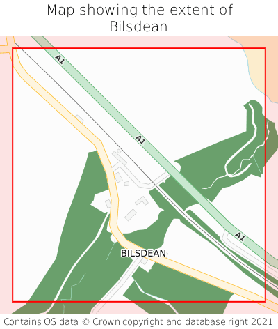 Map showing extent of Bilsdean as bounding box