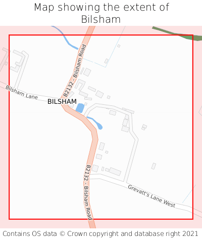Map showing extent of Bilsham as bounding box