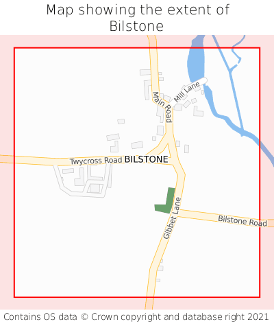 Map showing extent of Bilstone as bounding box