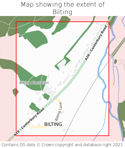 Map showing extent of Bilting as bounding box