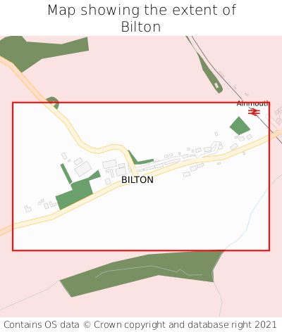 Map showing extent of Bilton as bounding box