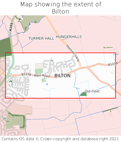 Map showing extent of Bilton as bounding box