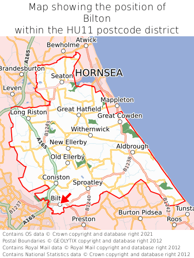 Map showing location of Bilton within HU11