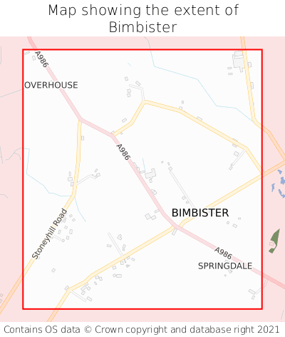 Map showing extent of Bimbister as bounding box