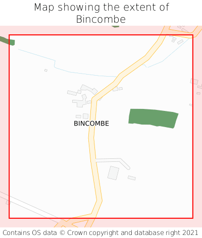 Map showing extent of Bincombe as bounding box