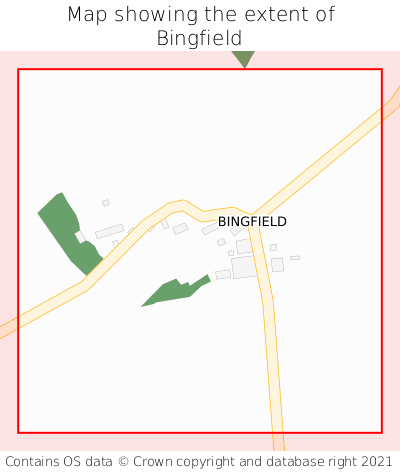 Map showing extent of Bingfield as bounding box