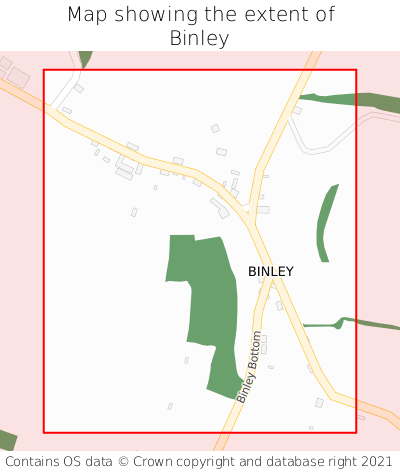Map showing extent of Binley as bounding box