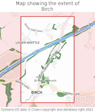 Map showing extent of Birch as bounding box