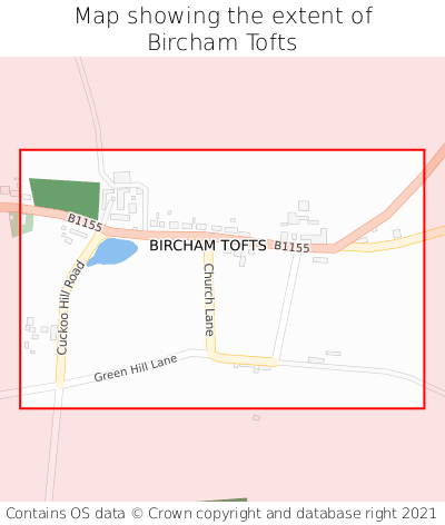 Map showing extent of Bircham Tofts as bounding box