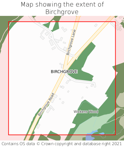 Map showing extent of Birchgrove as bounding box