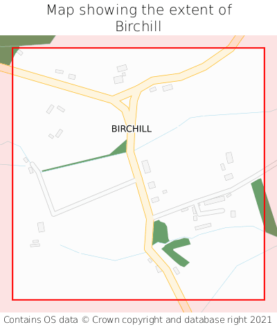 Map showing extent of Birchill as bounding box