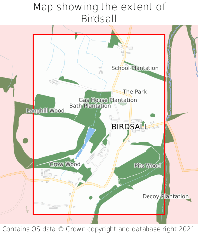 Map showing extent of Birdsall as bounding box