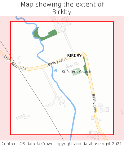 Map showing extent of Birkby as bounding box