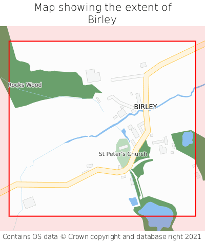 Map showing extent of Birley as bounding box