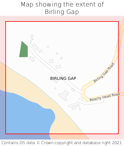 Map showing extent of Birling Gap as bounding box